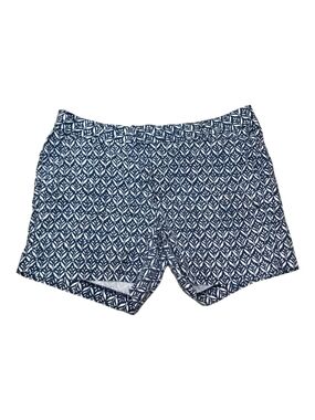 Level 99 Fleur Dely Linen Blend Printed Shorts Size 32 Blue White Coastal
